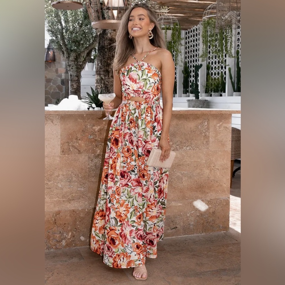 Petal & Pup Madeira Orange Floral Dress - NWT